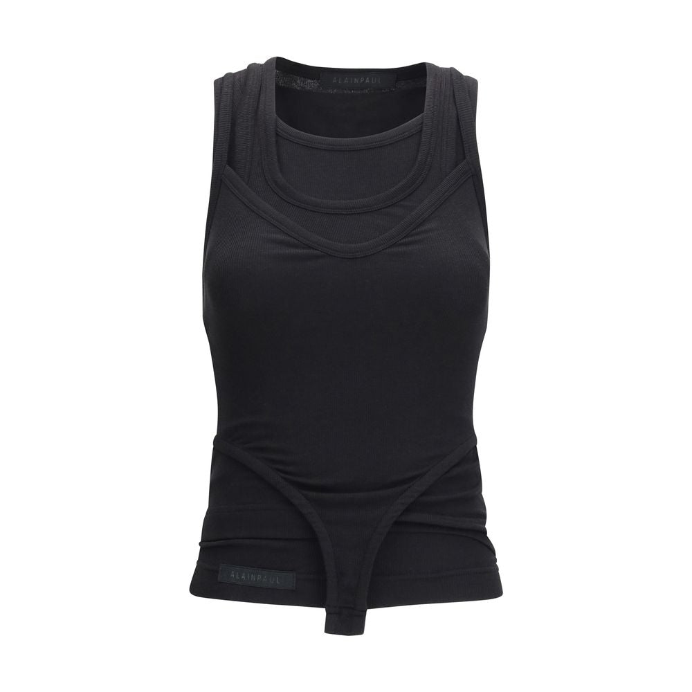 ALAINPAUL Black Lyocell Tank Tops