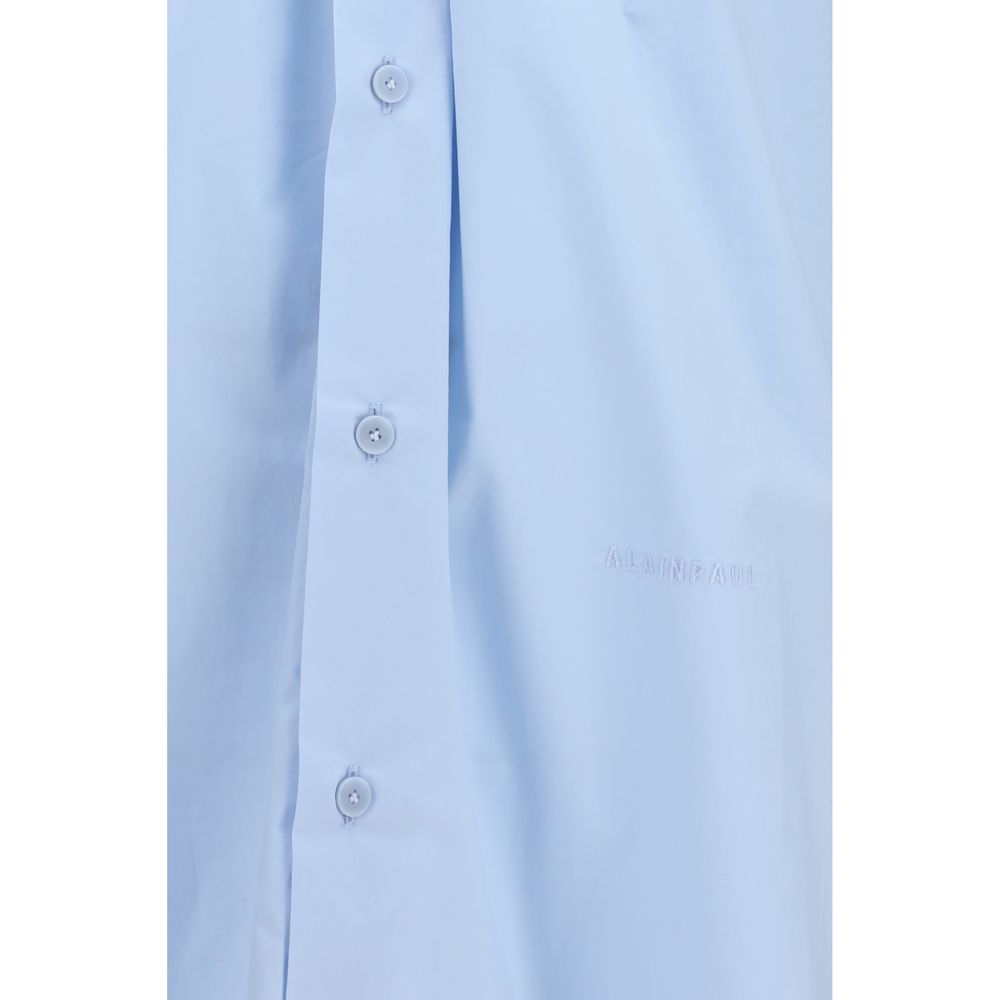 ALAINPAUL Blue Cotton Dress Shirt