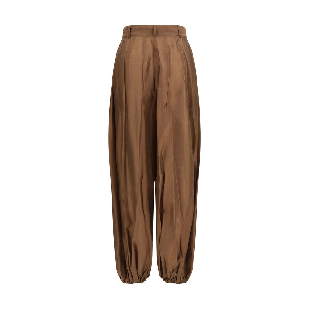The Latest Brown Polyester Casual Pants