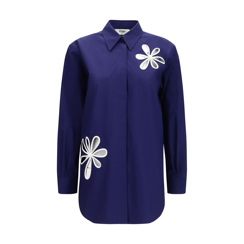 Fendi Blue Cotton Shirt