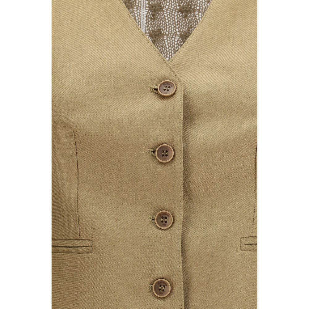 Max Mara Beige Linen Waistcoat