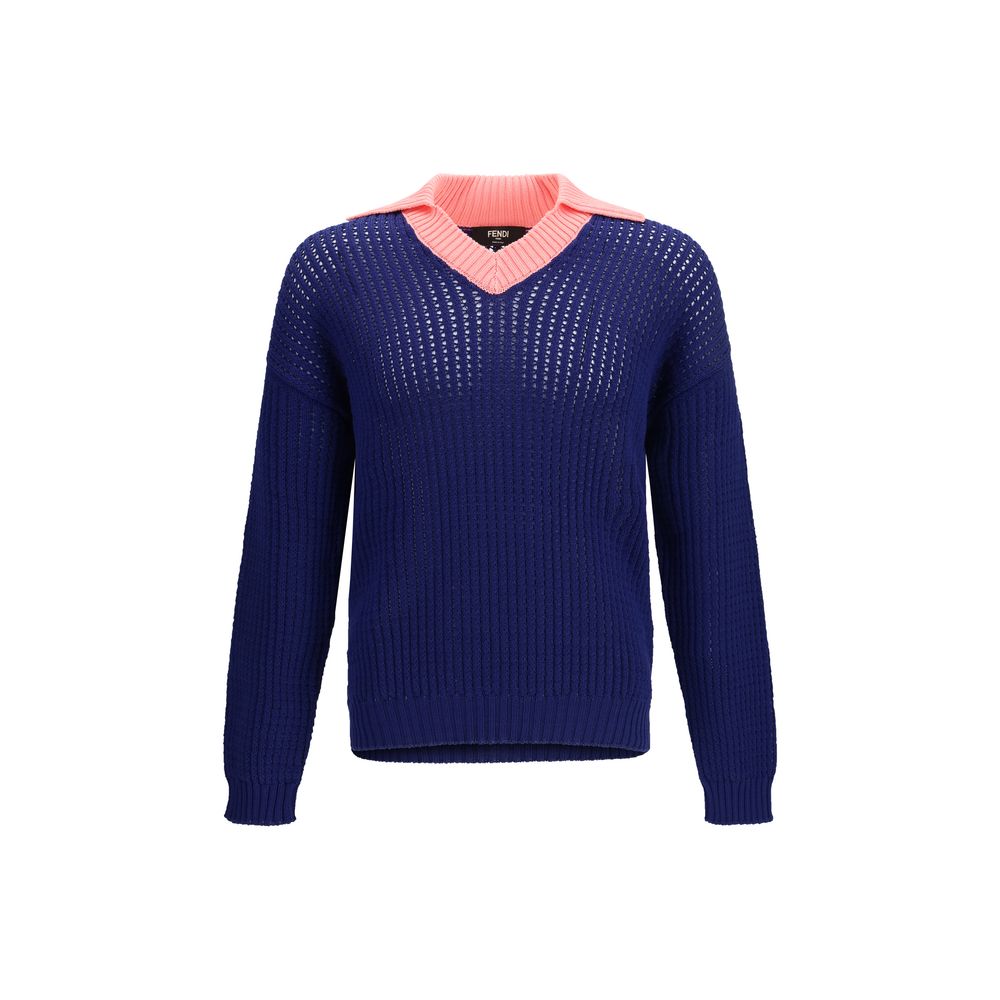 Fendi Blue Cotton Sweatshirt