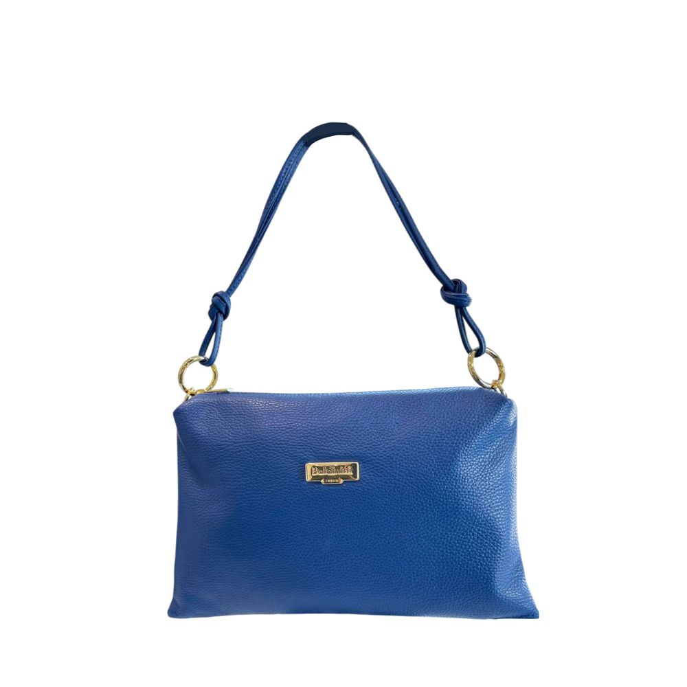 Baldinini Trend Blue Cowhide Clutch Bag