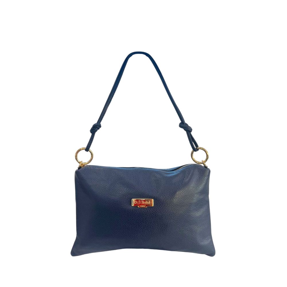 Baldinini Trend Blue Cowhide Clutch Bag