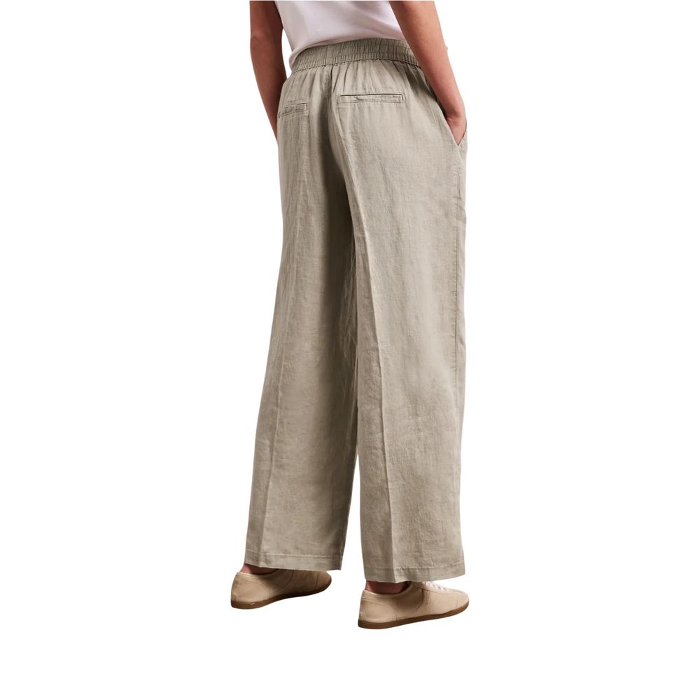 Street One Beige Linen Casual Pants