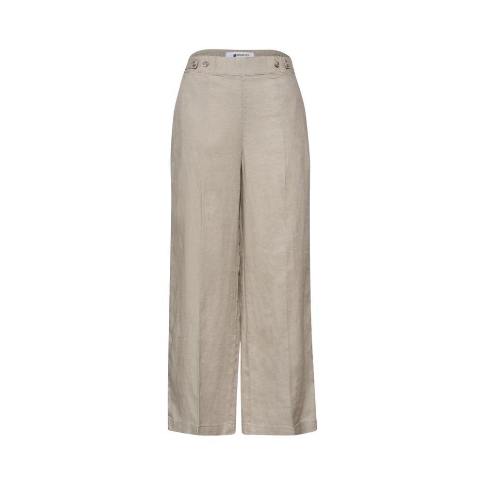 Street One Beige Linen Casual Pants