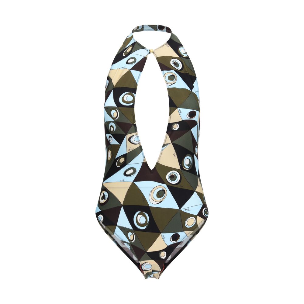 Emilio Pucci Bicolor Polyamide One-Piece Swimsuit