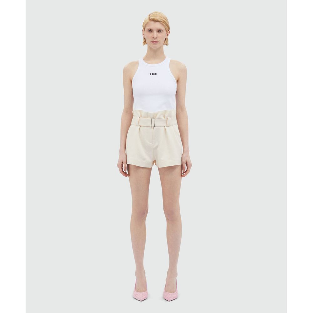 MSGM White Viscose Shorts