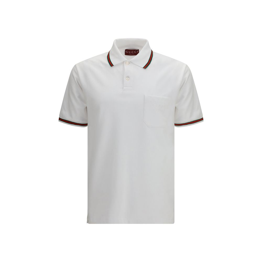 Gucci White Cotton Polo Shirt