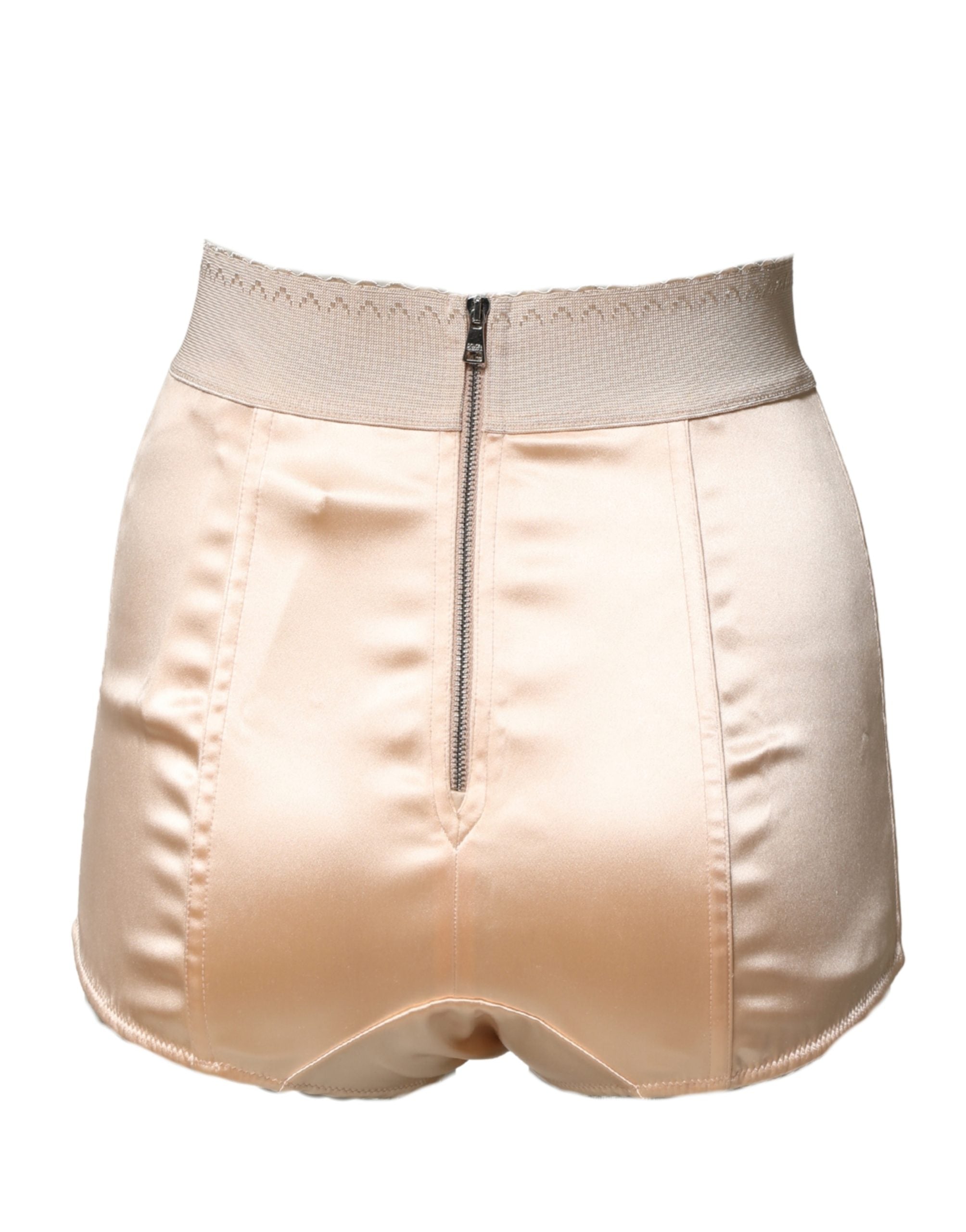 Dolce & Gabbana Beige Silk Blend High Waist Girdle Panty Underwear
