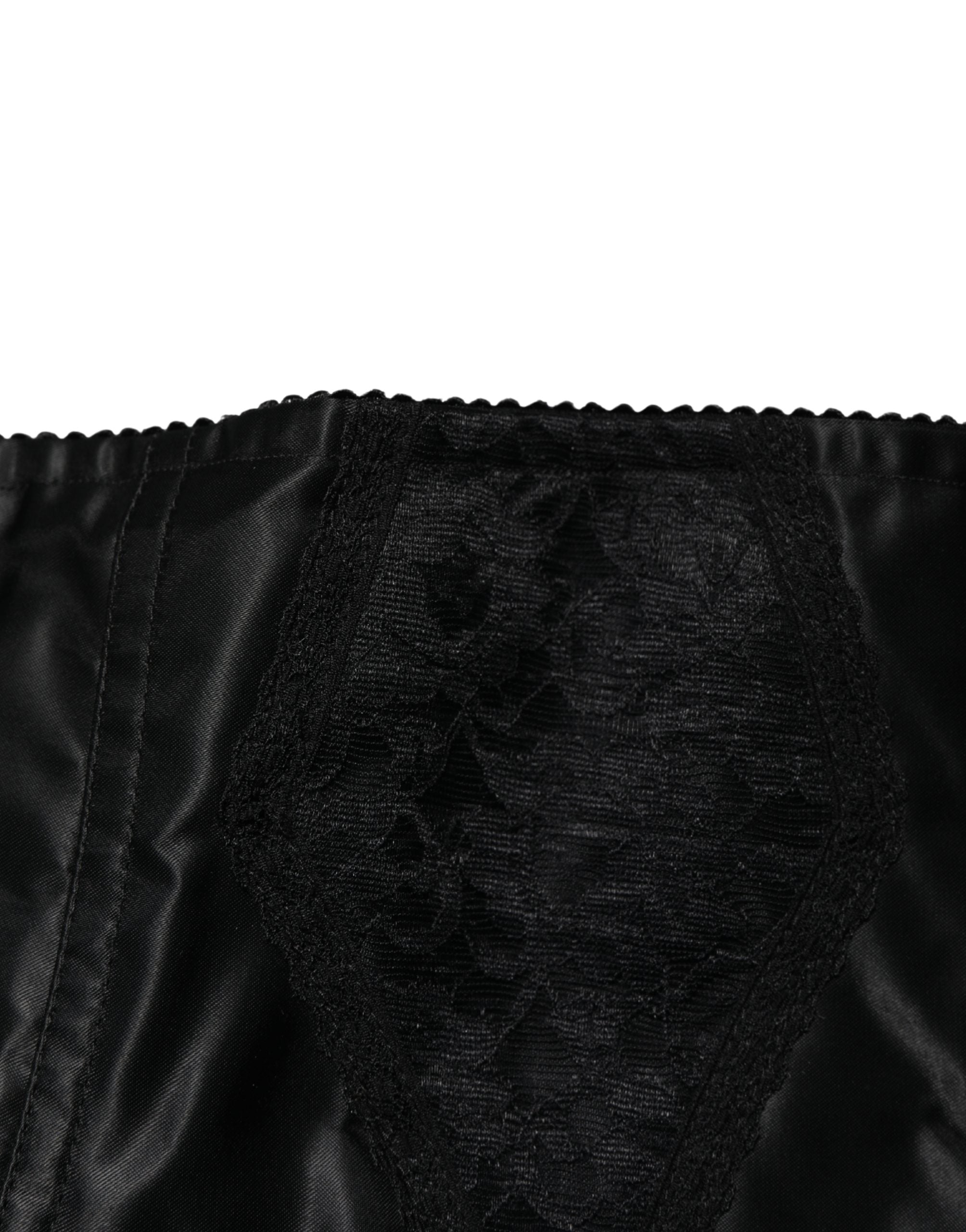 Dolce & Gabbana Black Silk Blend High Waist Girdle Panty Underwear