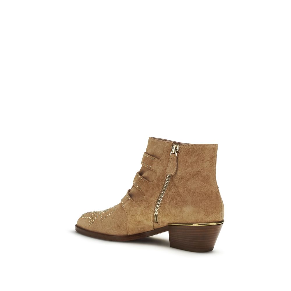 Chloé Beige Calf Leather Bos Taurus Ankle Boots