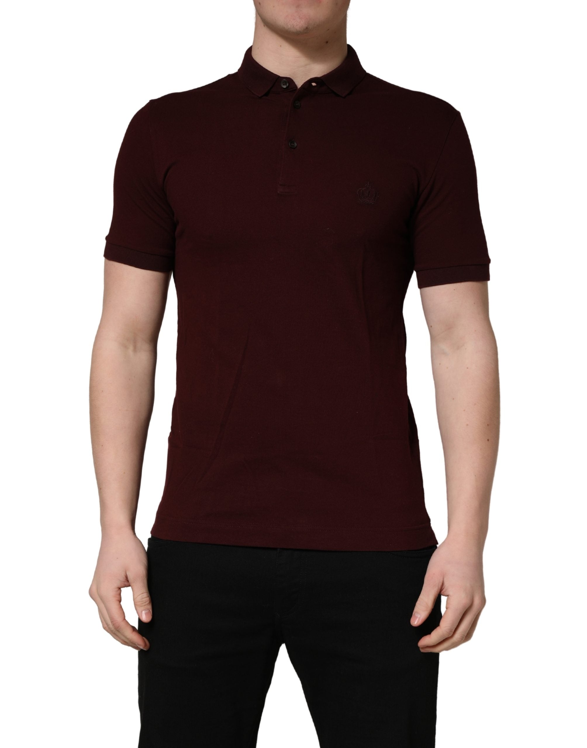 Dolce & Gabbana Maroon Collared Short Sleeves Polo T-shirt