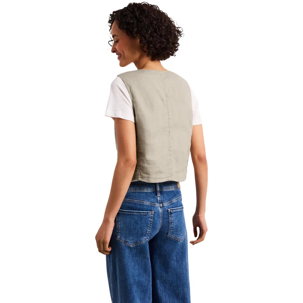 Street One Beige Linen Waistcoat