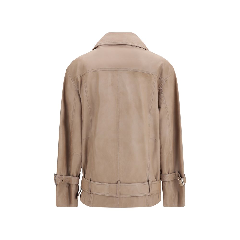 PINKO Beige Leather Jacket