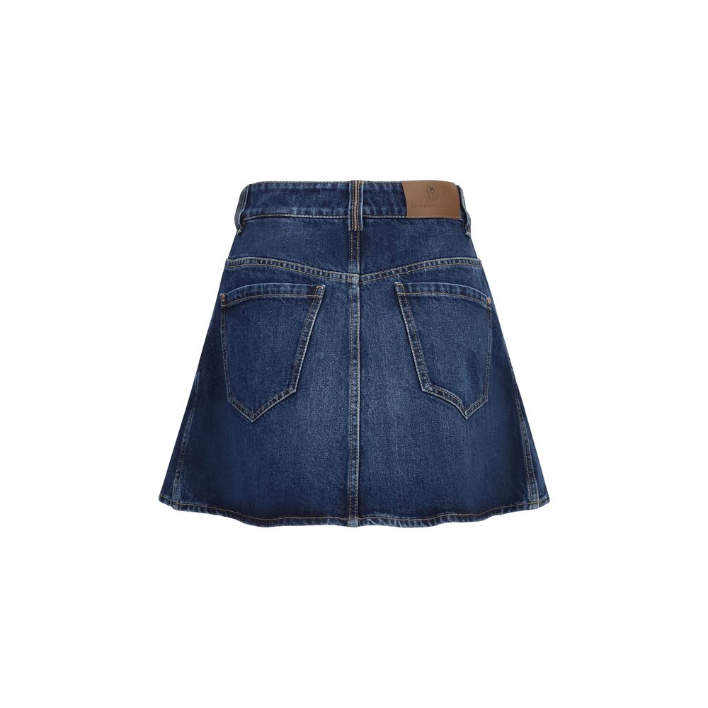 Brunello Cucinelli Blue Denim Skirt