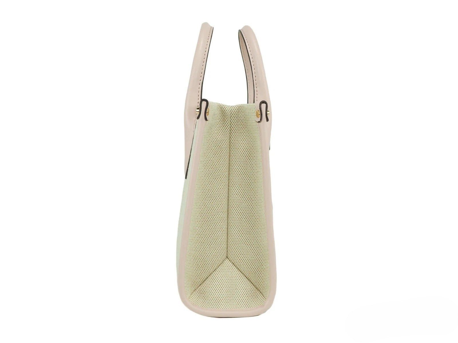 Michael Kors Mirella Small Powder Blush Canvas Shopper Crossbody Handbag Purse