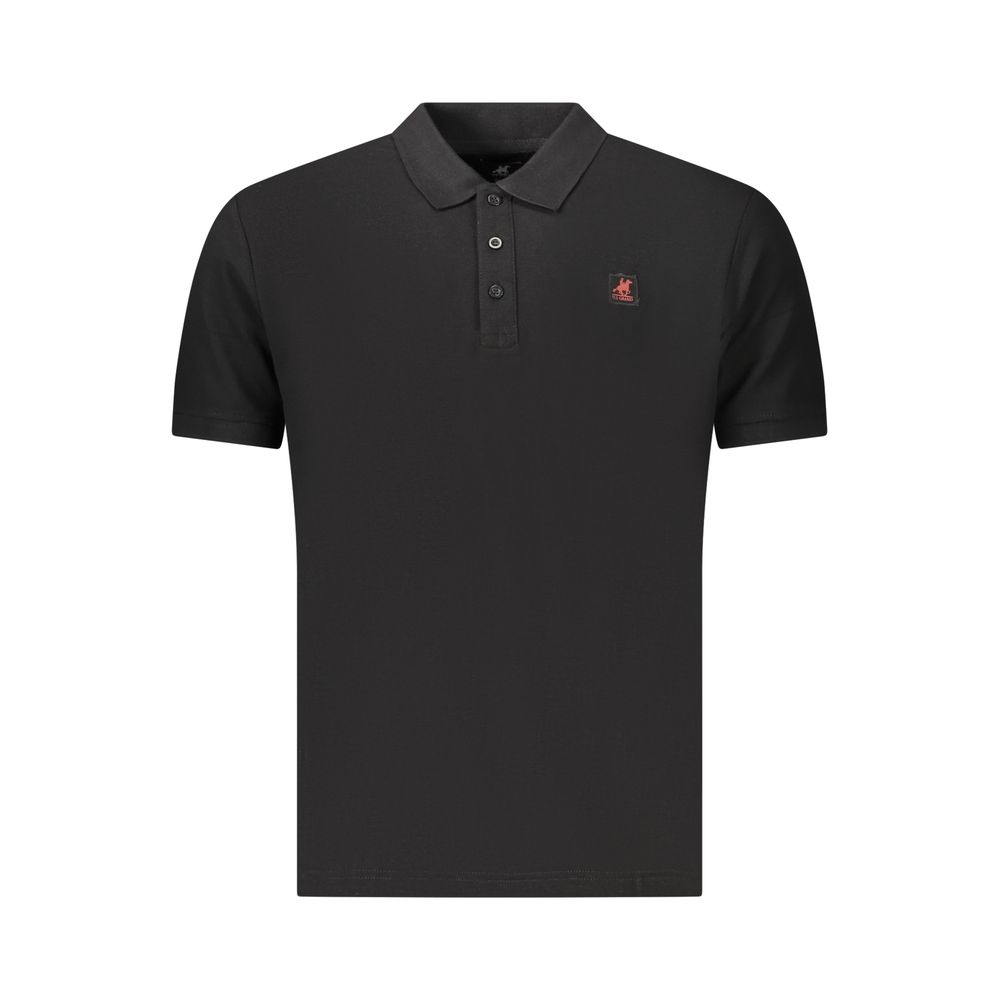 U.S. Grand Black Cotton Men's Polo Shirt