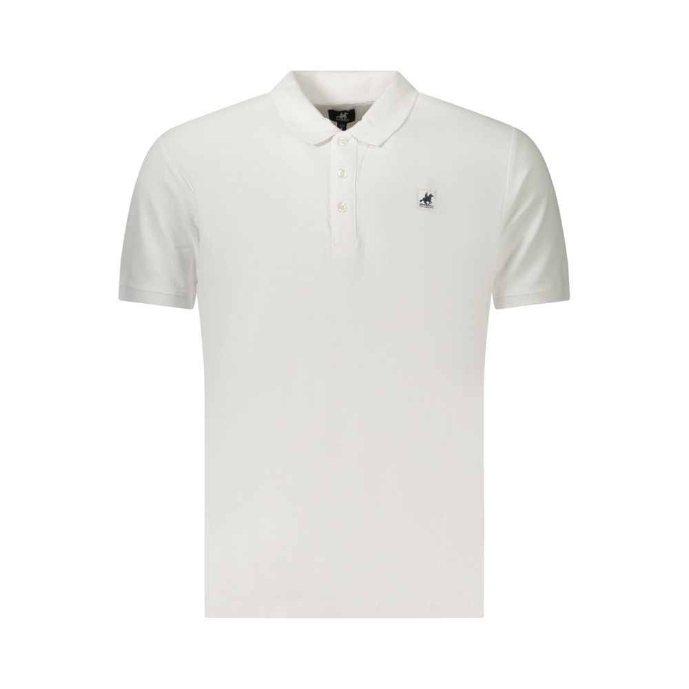 U.S. Grand White Cotton Men's Polo Shirt