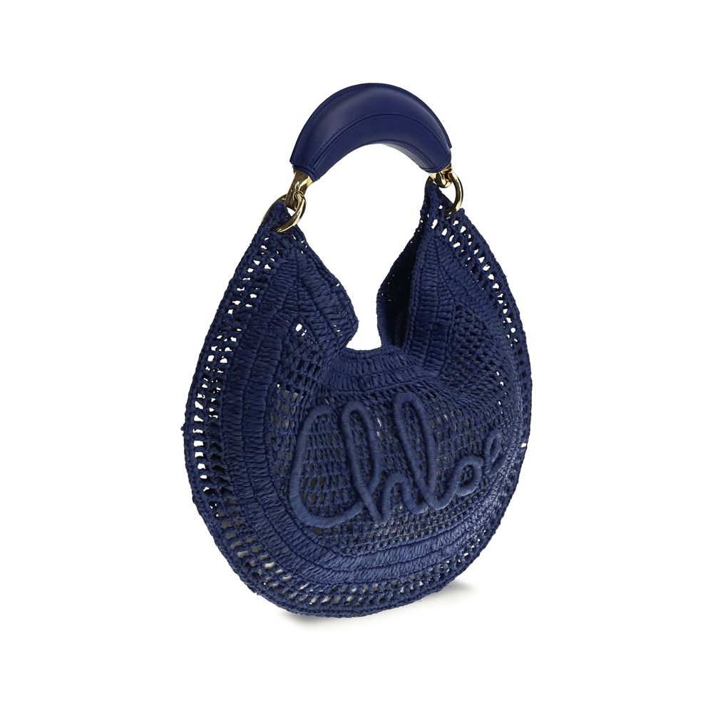 Chloé Blue Raffia Shoulder Bag