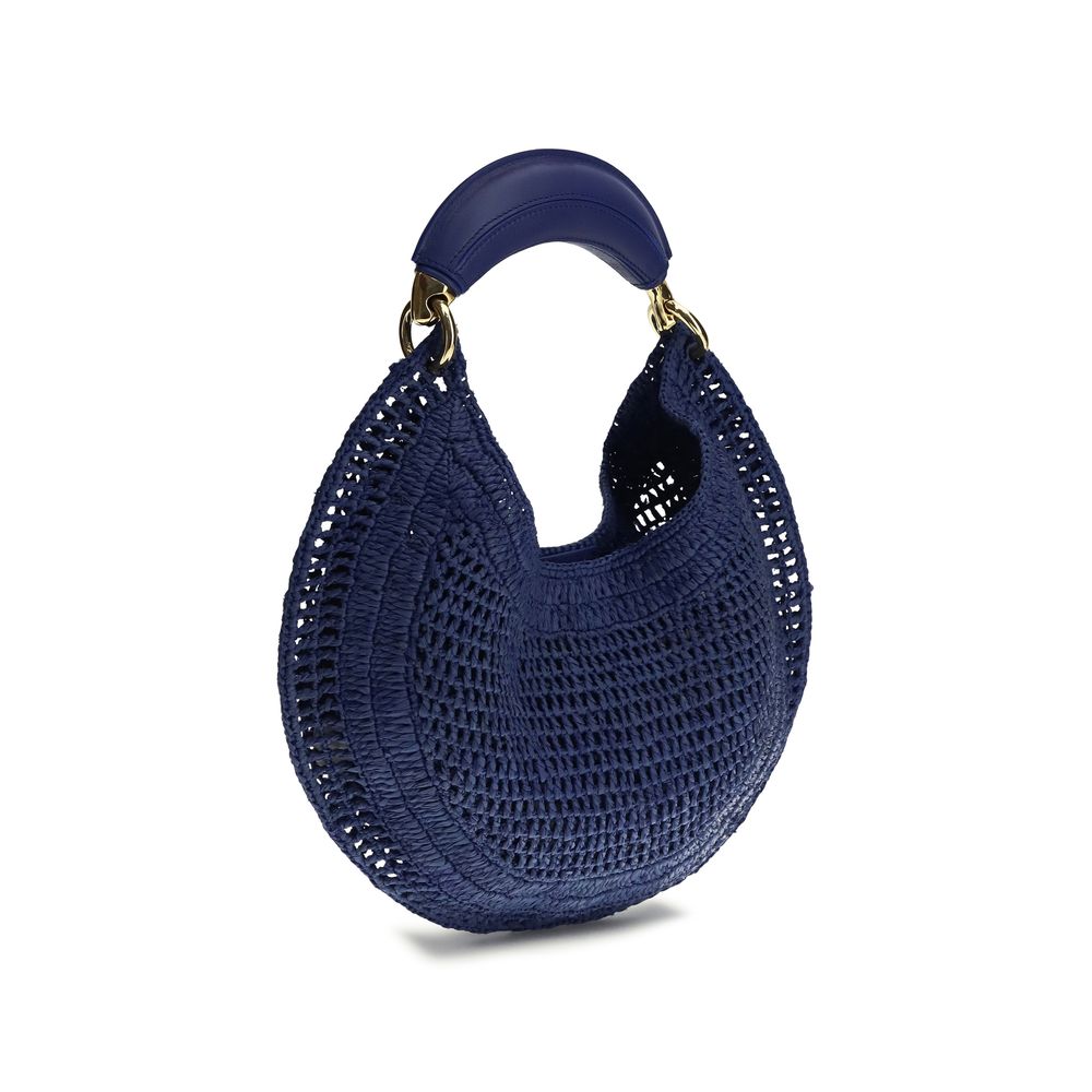 Chloé Blue Raffia Shoulder Bag