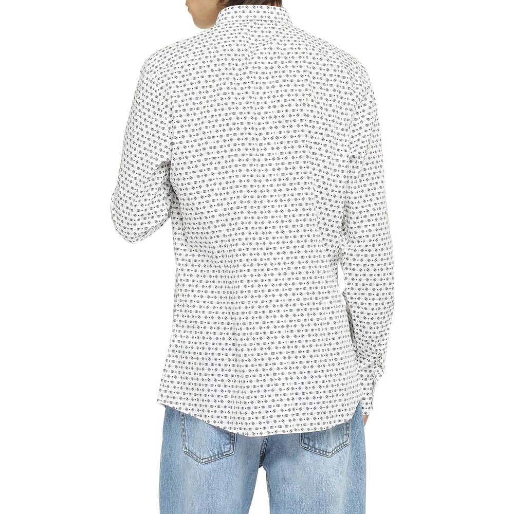 Dolce & Gabbana White Cotton Pattern Shirt