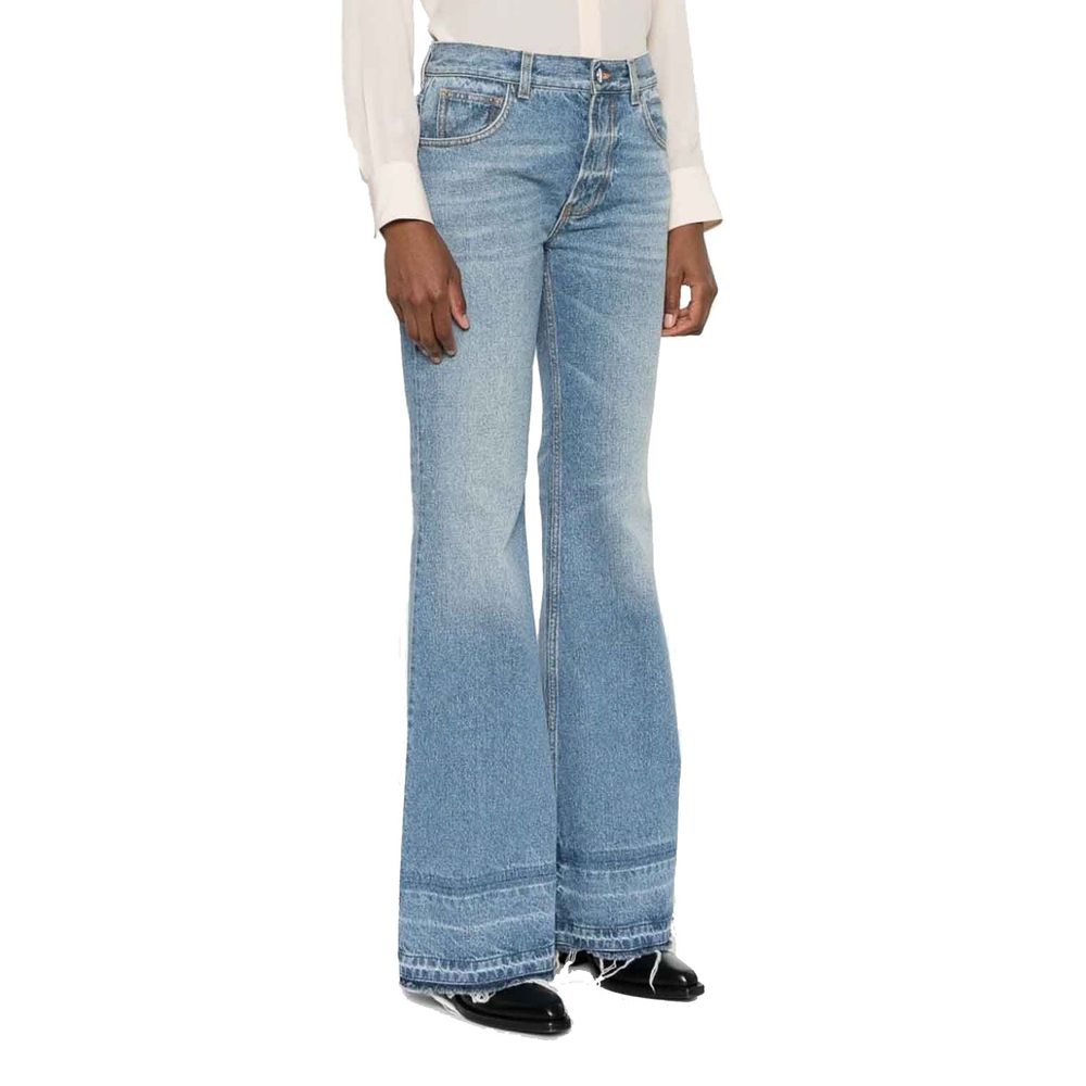 Chloé Blue Cotton Bootcut Jeans