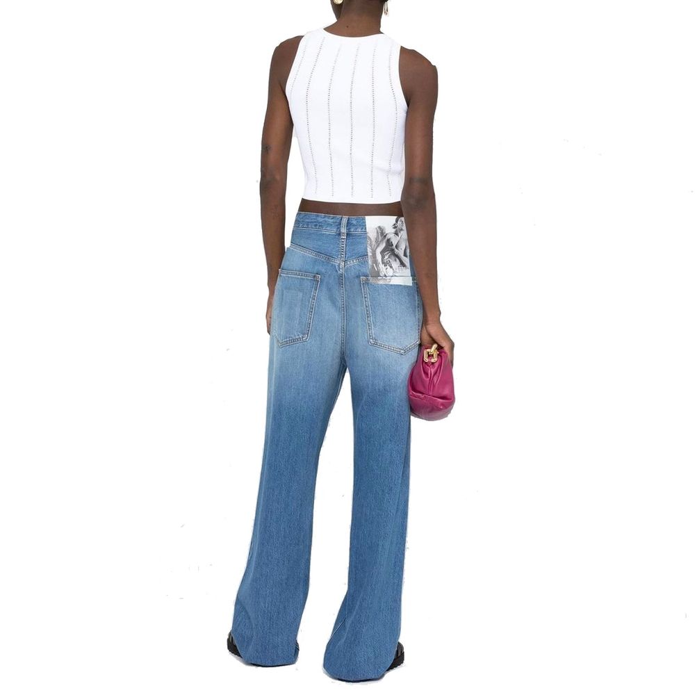 Valentino Garavani Blue Cotton High-Waisted Jean