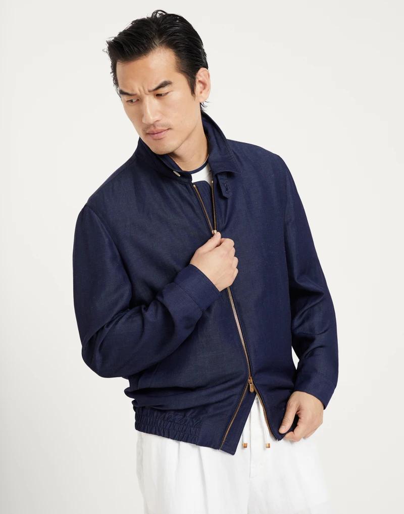 Brunello Cucinelli Blue Wool Bomber