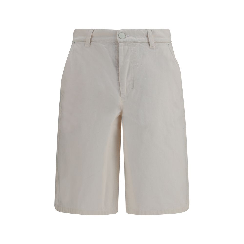 Ami Paris White Cotton Bermuda Shorts