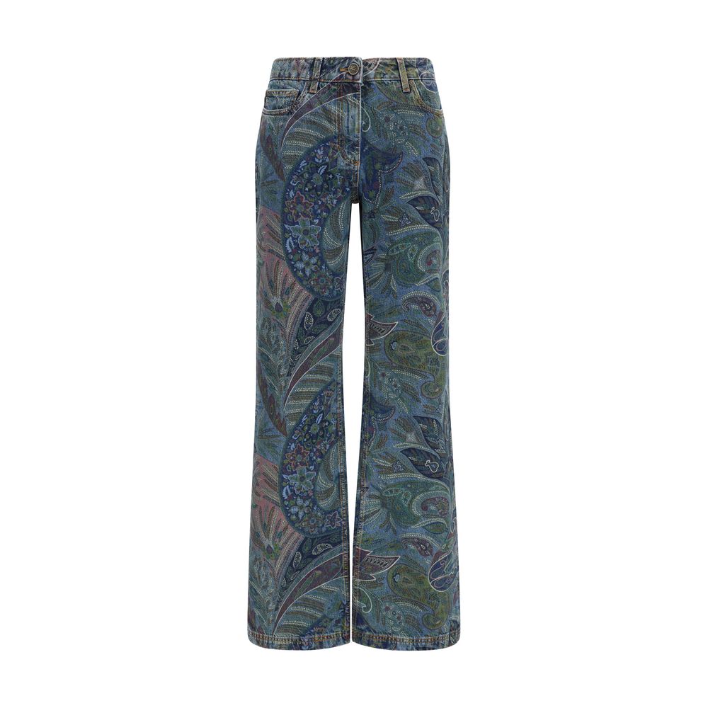 Etro Multicolor Cotton Flared Jeans