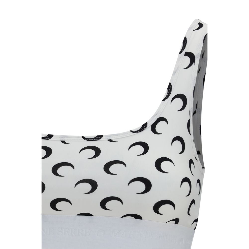 Marine Serre White Polyamide Sport Bra