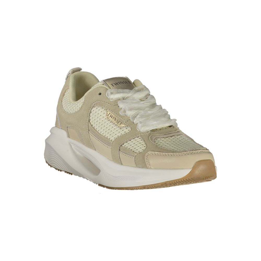 Twinset Beige Polyester Athletic Sneakers