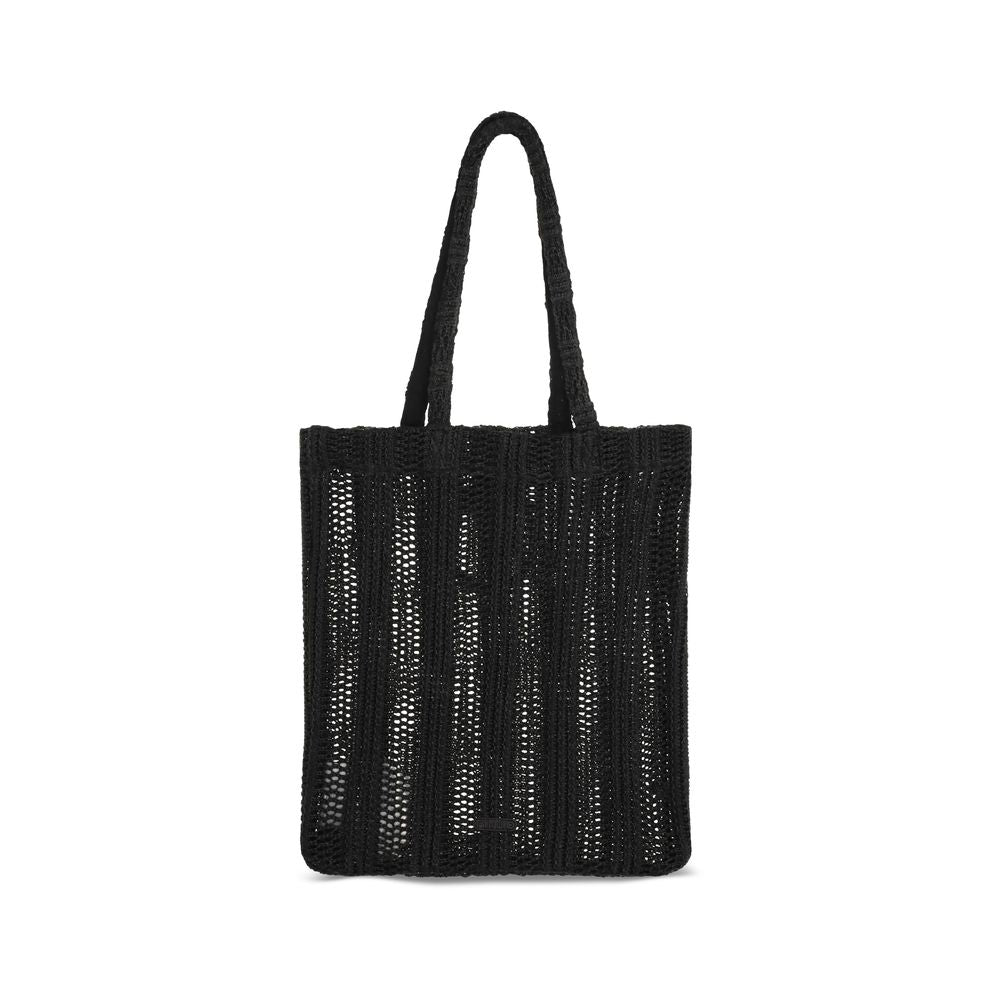 PINKO Black Raffia Shoulder Bag
