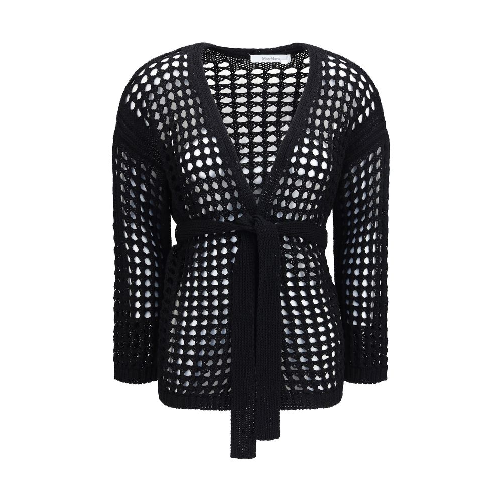 Max Mara Pure Black Cotton Cardigan