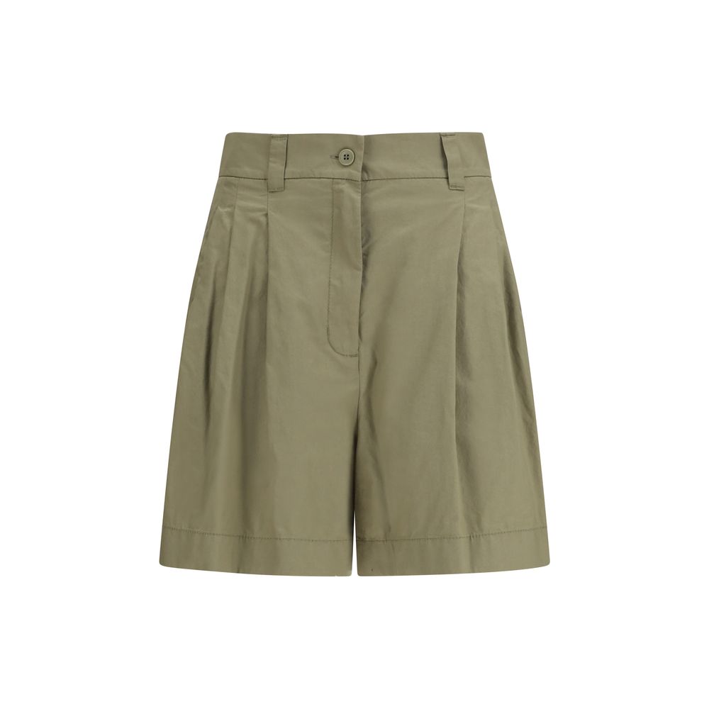 Max Mara Bicolor Cotton Bermuda Shorts