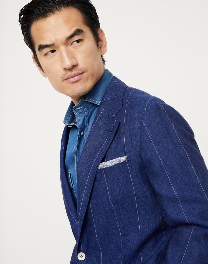 Brunello Cucinelli Blue Linen Blazer