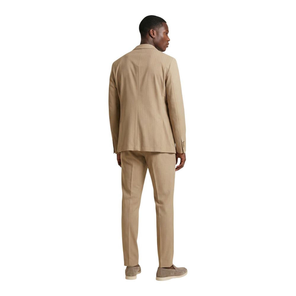Mulish Beige Polyester Two-Piece Suit