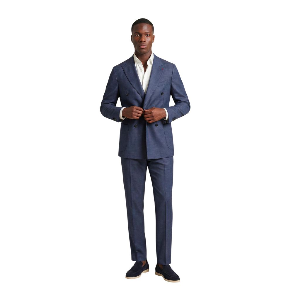Mulish Blue Polyester Two-Piece Suit