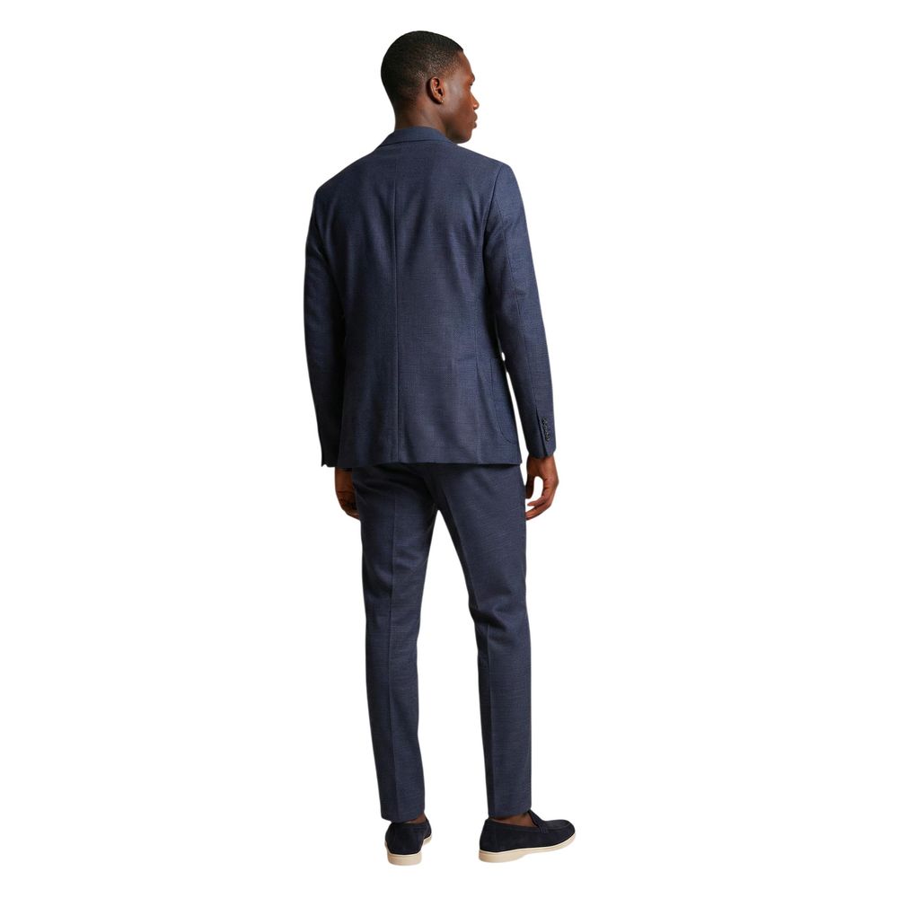 Mulish Blue Polyester Two-Piece Suit