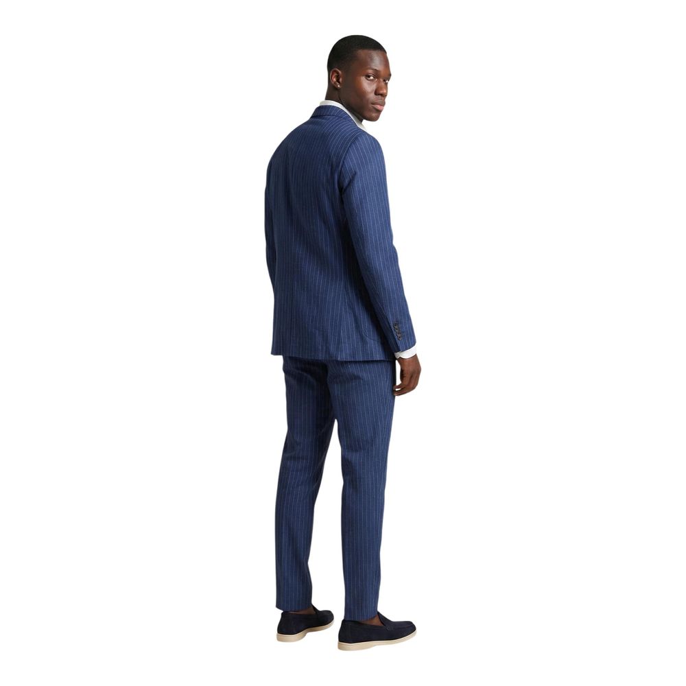 Mulish Blue Polyester Two-Piece Suit