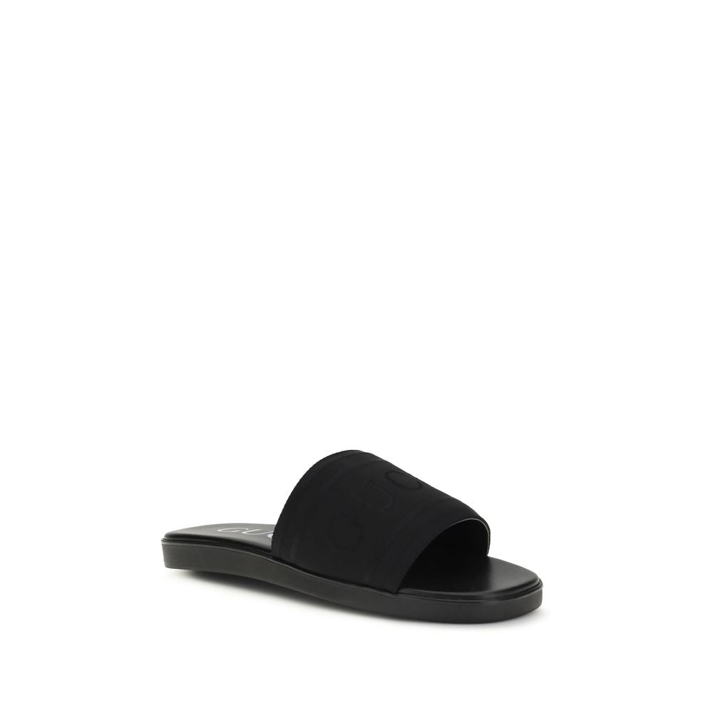 Gucci Black Fabric Sandals