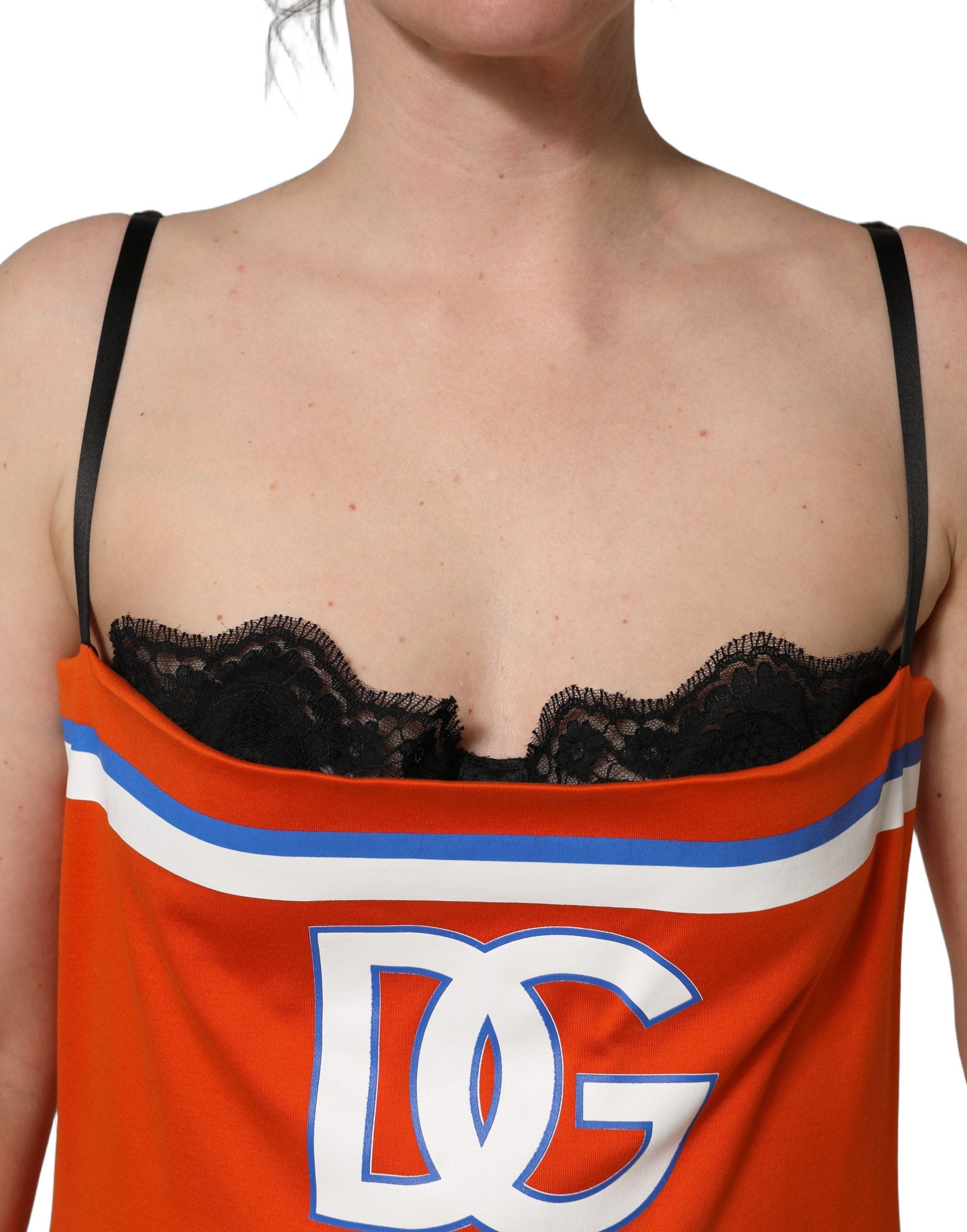 Dolce & Gabbana Orange Cotton Superbowl Football Inspired Mini Dress