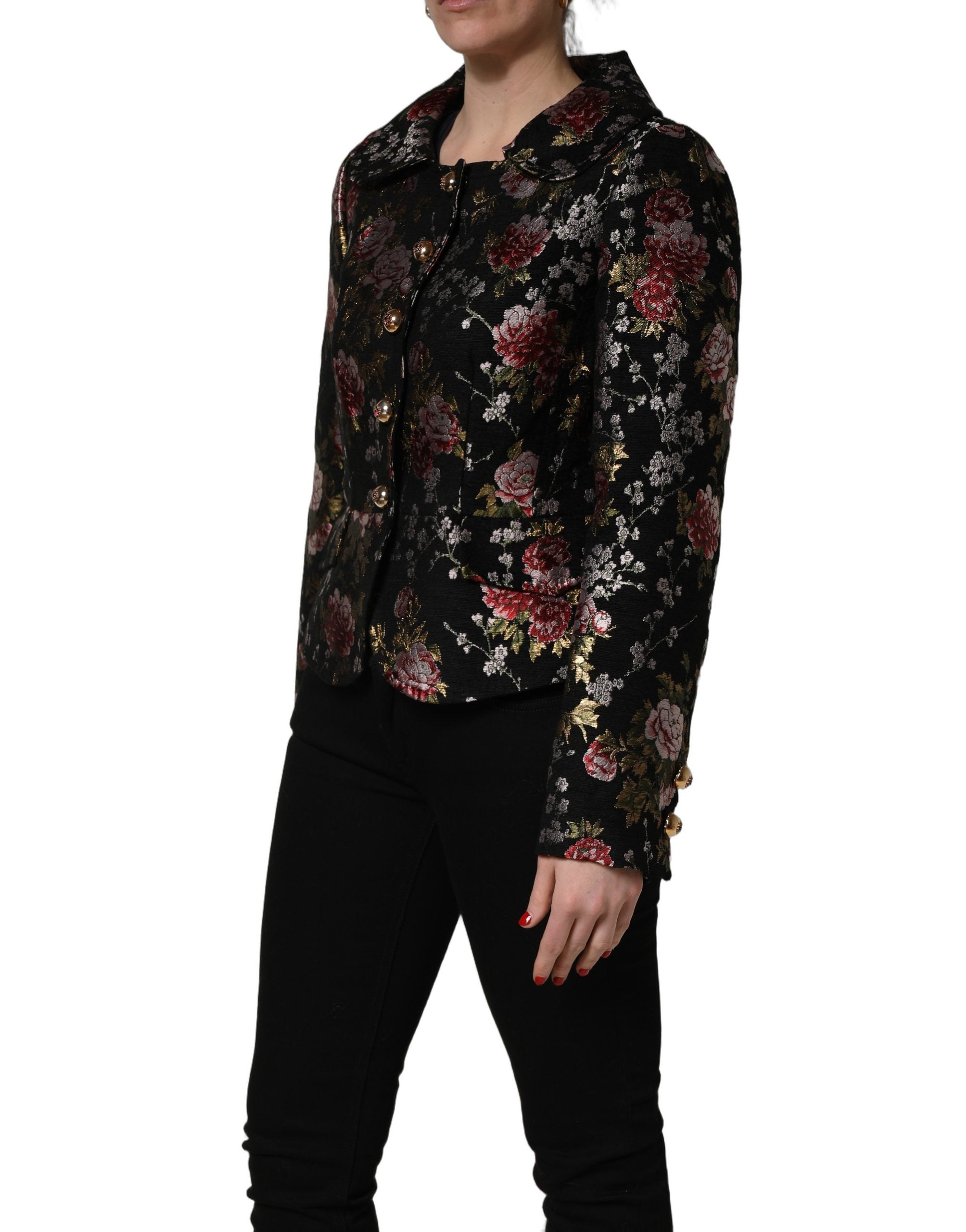 Dolce & Gabbana Multicolor Floral Brocade Blazer Jacket