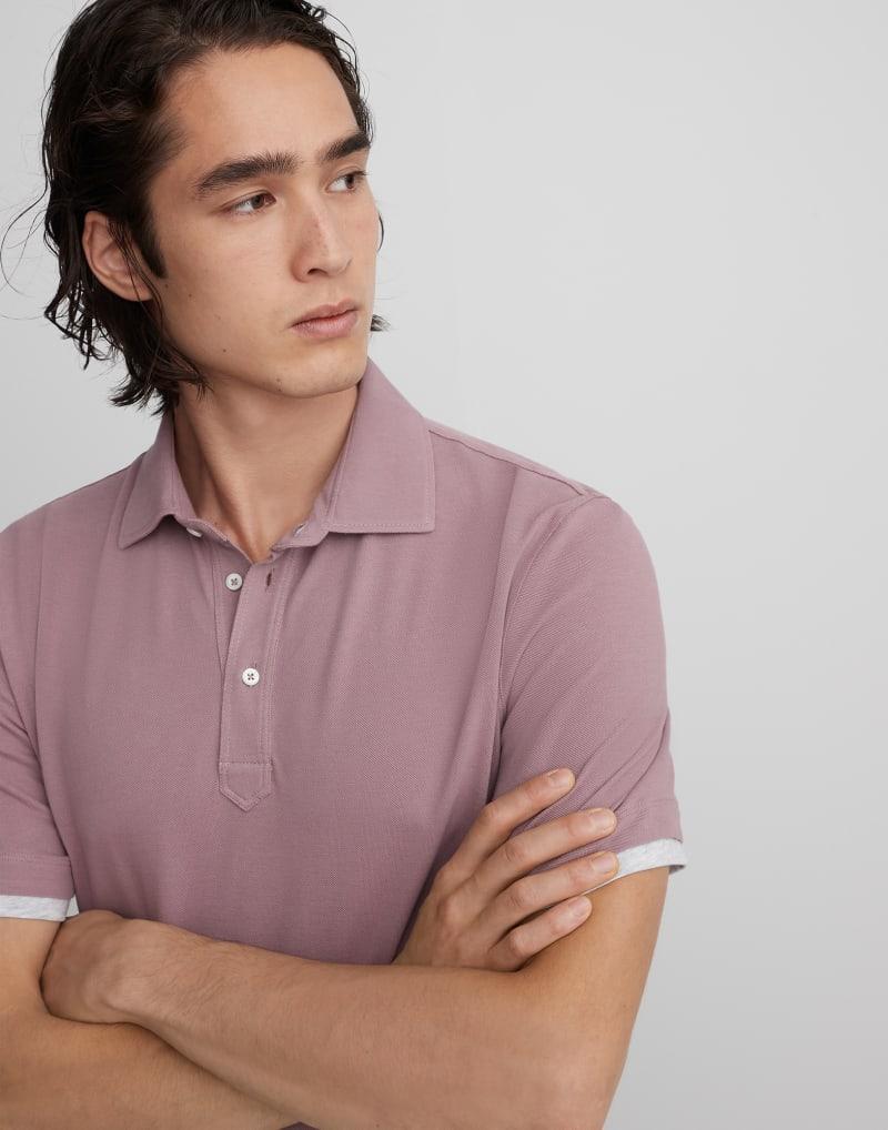 Brunello Cucinelli Bicolor Cotton Polo Shirt