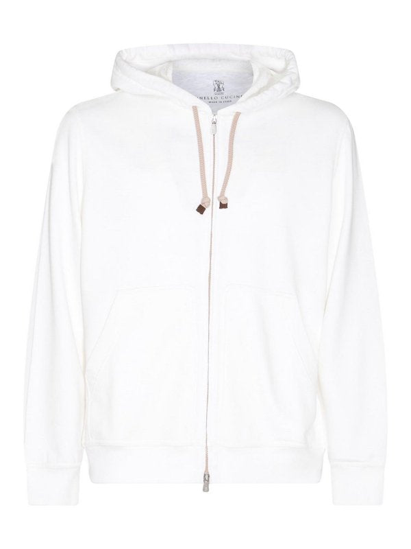 Brunello Cucinelli White Cotton Sweatshirt