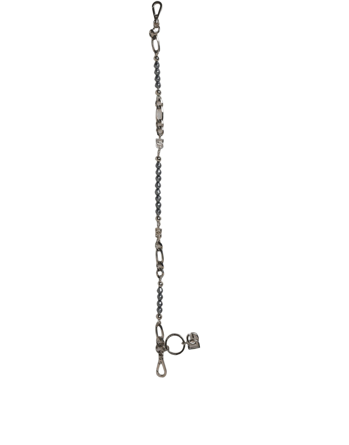 Dolce & Gabbana Silver Tone Chain Signature DG Logo Pendant Necklace
