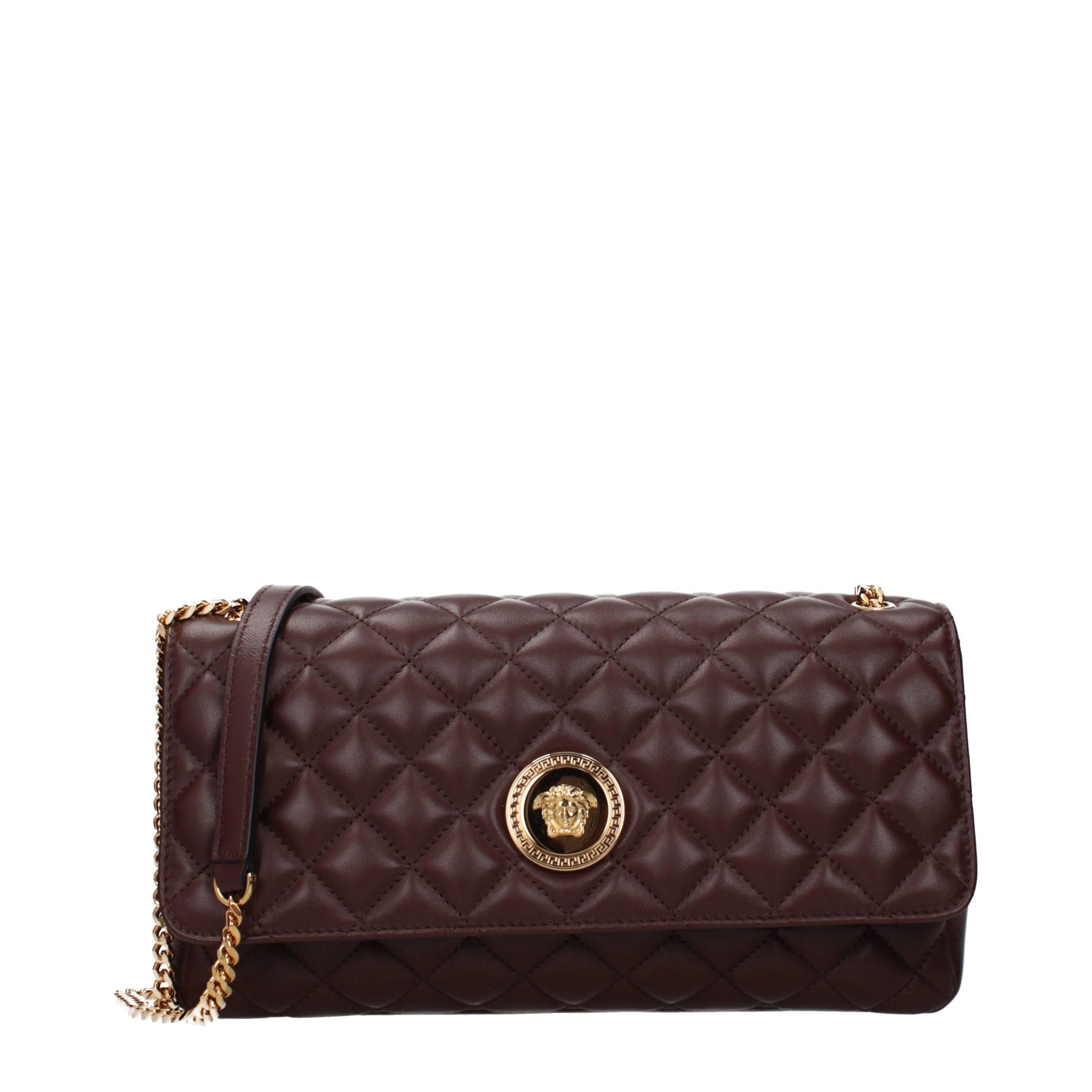 Versace Brown Leather Shoulder Bag