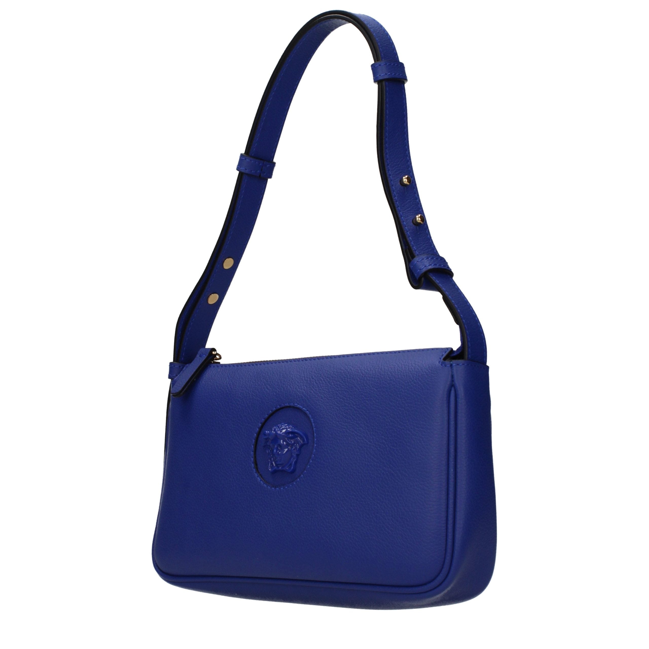 Versace Blue Leather Shoulder Bag
