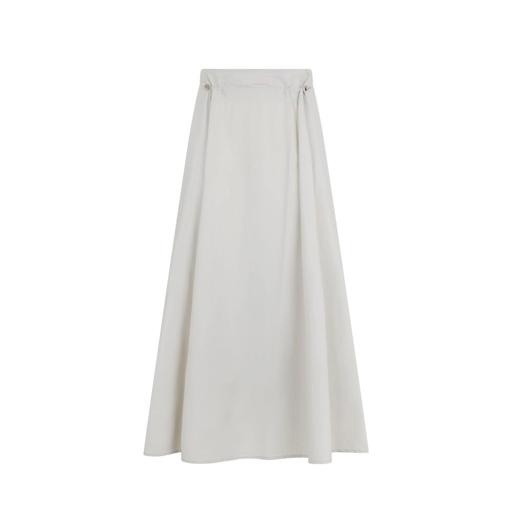 Herno Gray Elastane Long Skirt